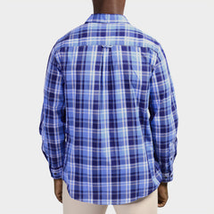 Jeep Mens Yarn Dye Check Shirt In Sky Blue