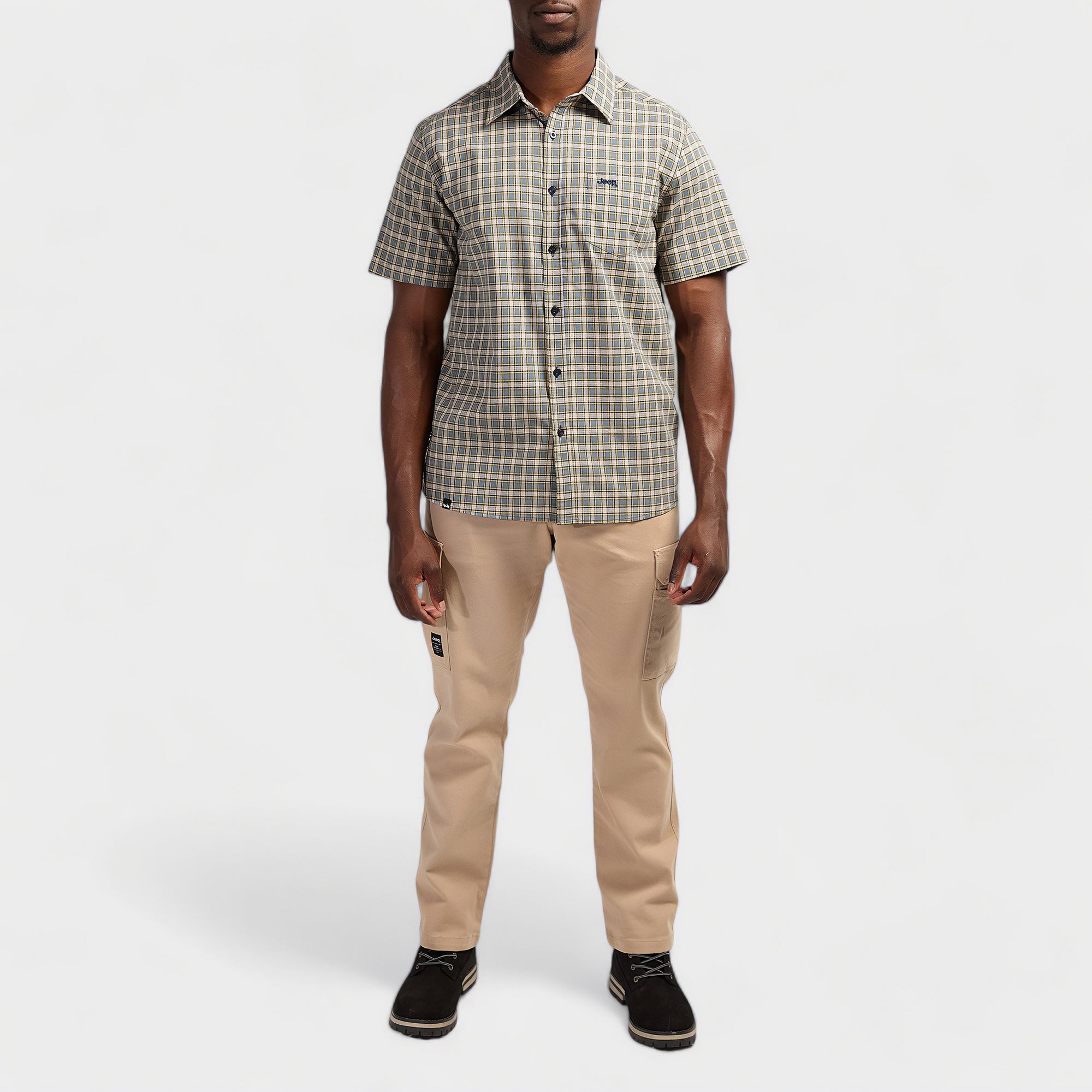 Jeep Yarn Dye Check Long Sleeve Shirt In Yellow