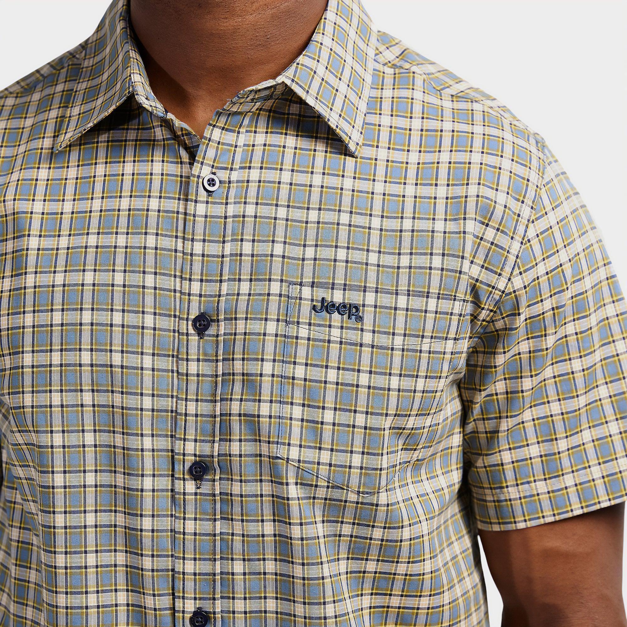 Jeep Yarn Dye Check Long Sleeve Shirt In Yellow