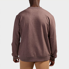 Jeep Mens Core Fleece Crew Neck Sweatop Brown