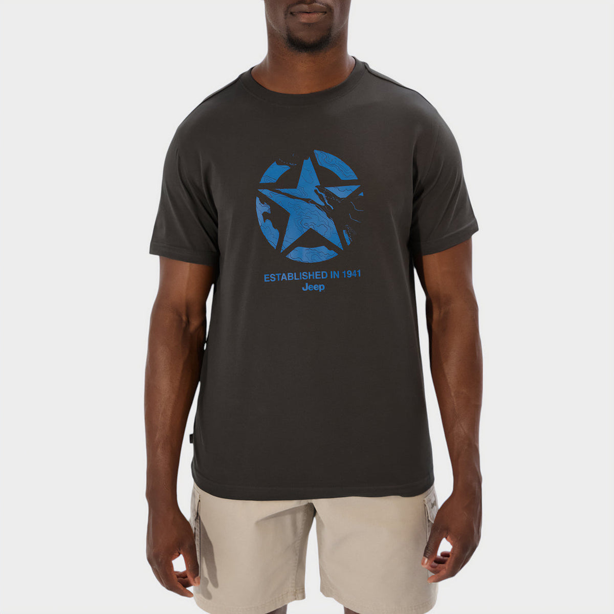 Jeep Mens Icon Core T-Shirt In Charcoal Grey