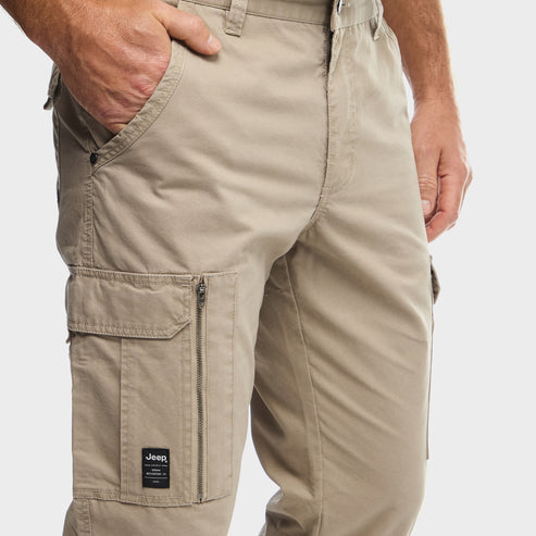 Jeep Mens Bolt Cargo Pant In Khaki