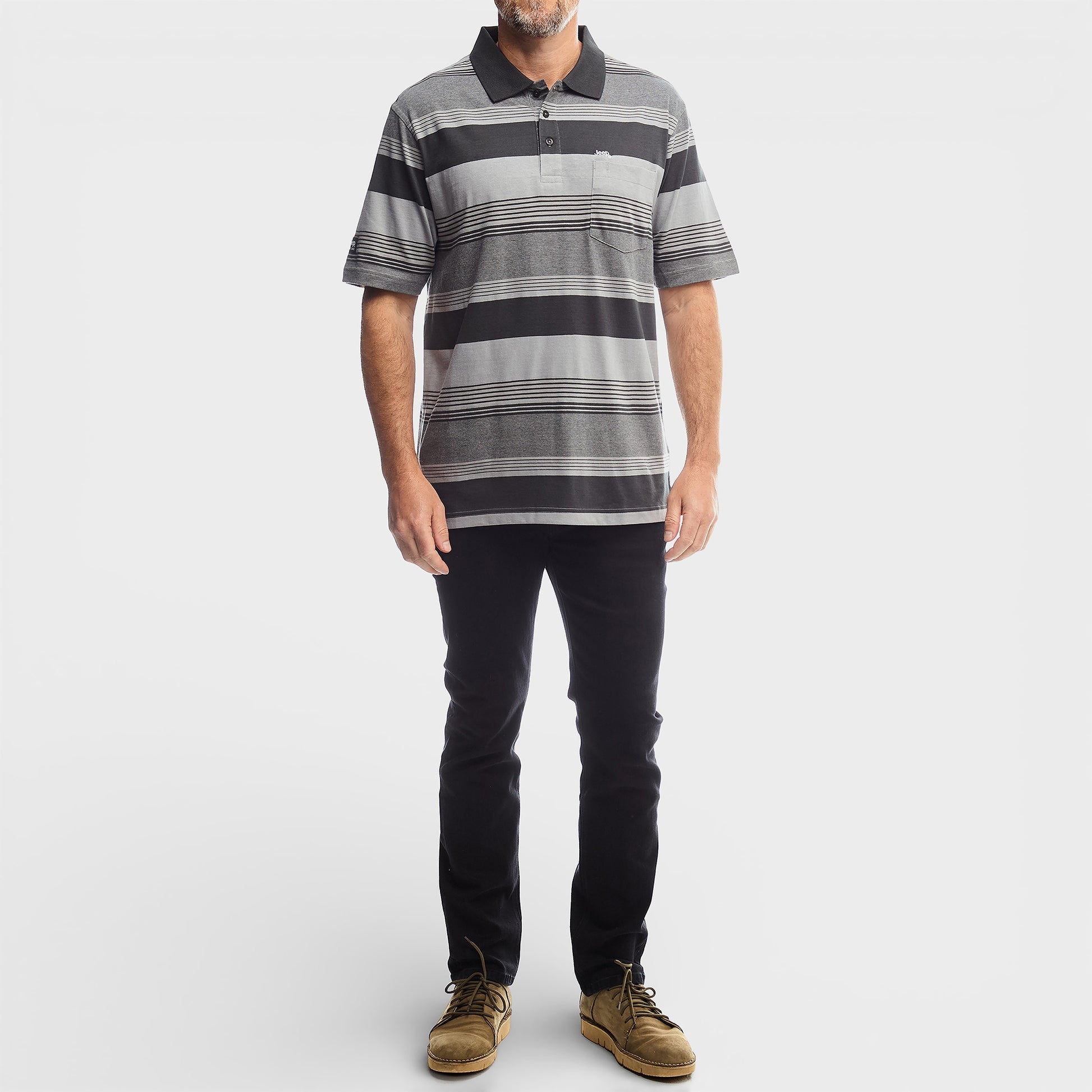 Jeep Yarndye Stripe Golfer In Multi