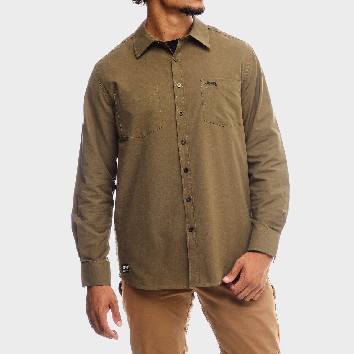 Jeep Oxford Shirt In Olive