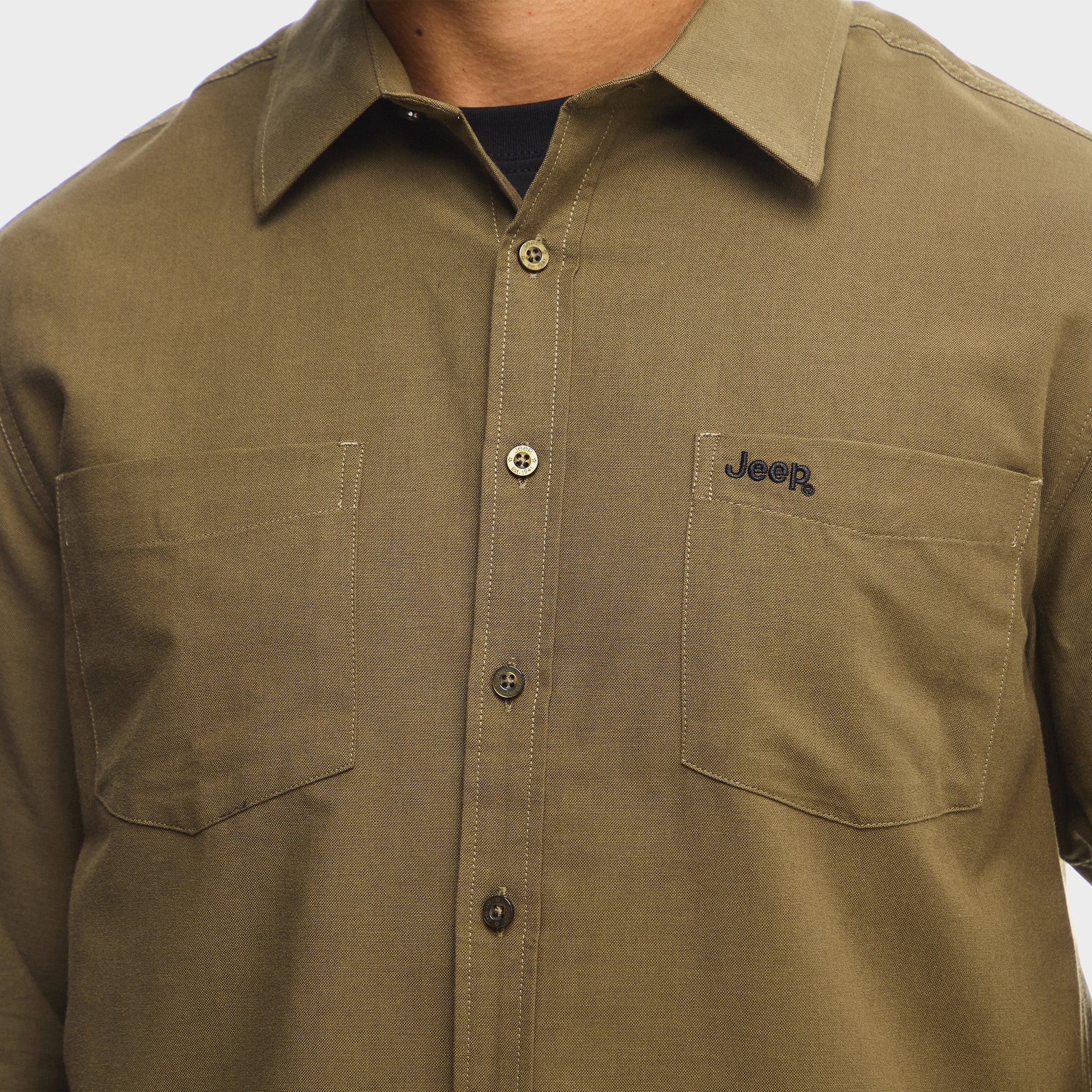 Jeep Oxford Shirt In Olive