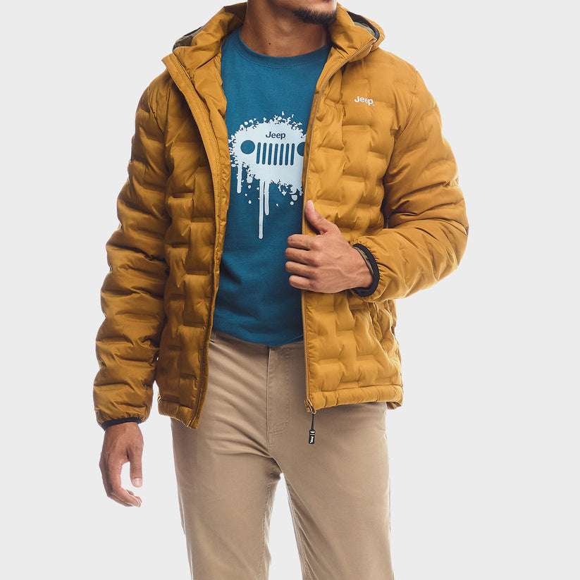 Jeep Hero Puffer Jacket in Brown