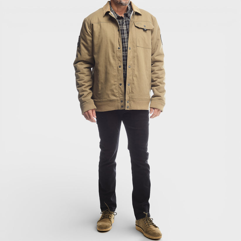 Jeep Mens Trucker Jacket In Khaki