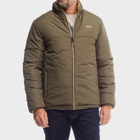 Jeep Reversible Puffer Jacket Khaki