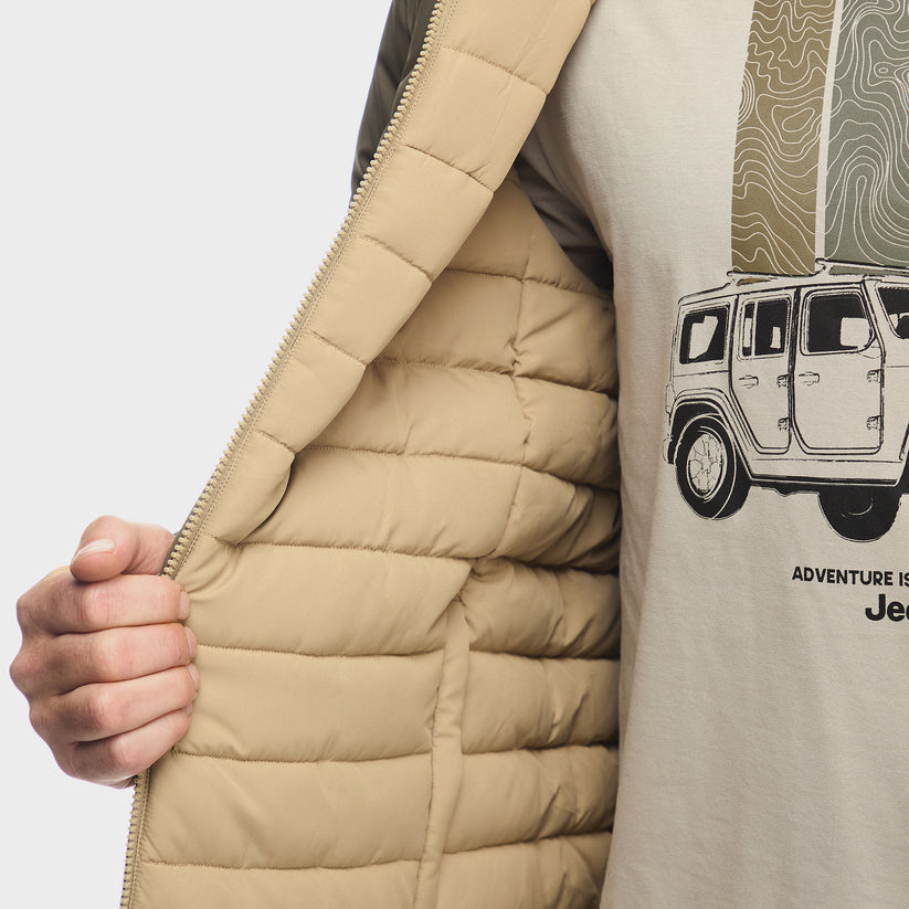 Jeep Reversible Puffer Jacket Khaki