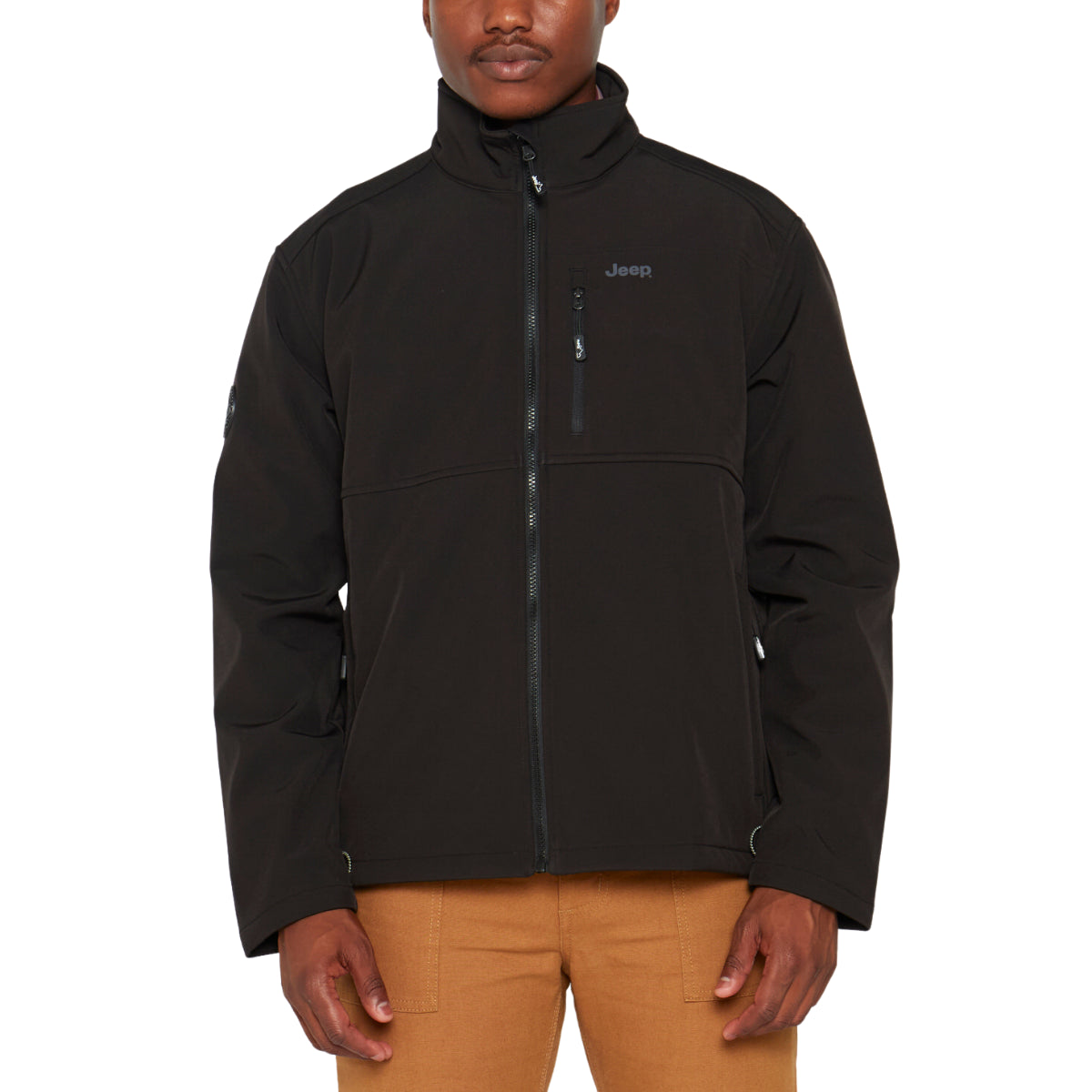 Jeep  Mens Funnel Neck Soft Shell Jacket Black