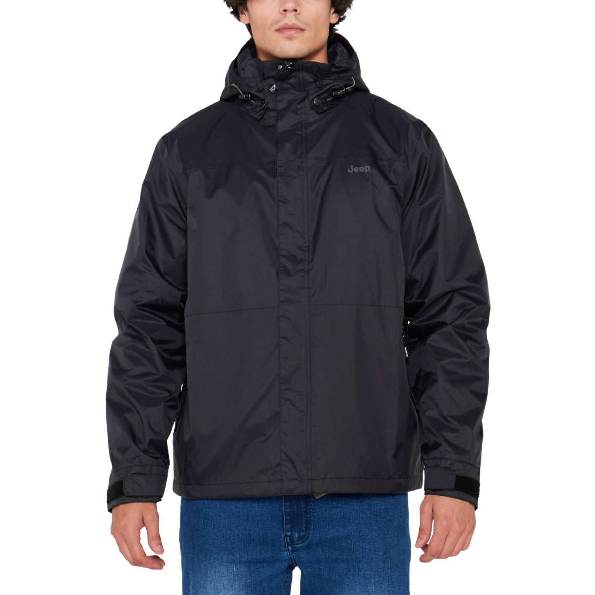 Jeep Mens M-Wrangler Rain Jacket In Black