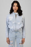 Sissy Boy Kiera Denim Bomber Jacket In Light Vintage