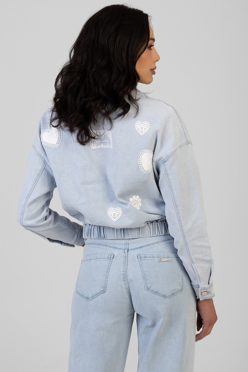Sissy Boy Kiera Denim Bomber Jacket In Light Vintage