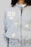 Sissy Boy Kiera Denim Bomber Jacket In Light Vintage