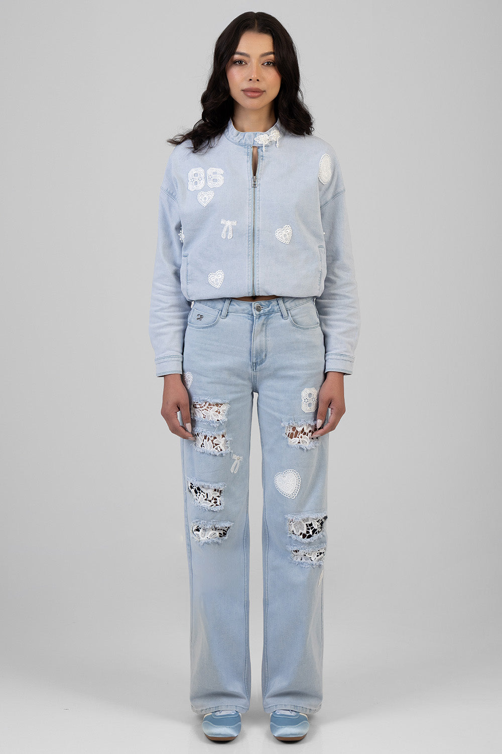 Sissy Boy Kiera Wide Leg Jeans In Light Vintage