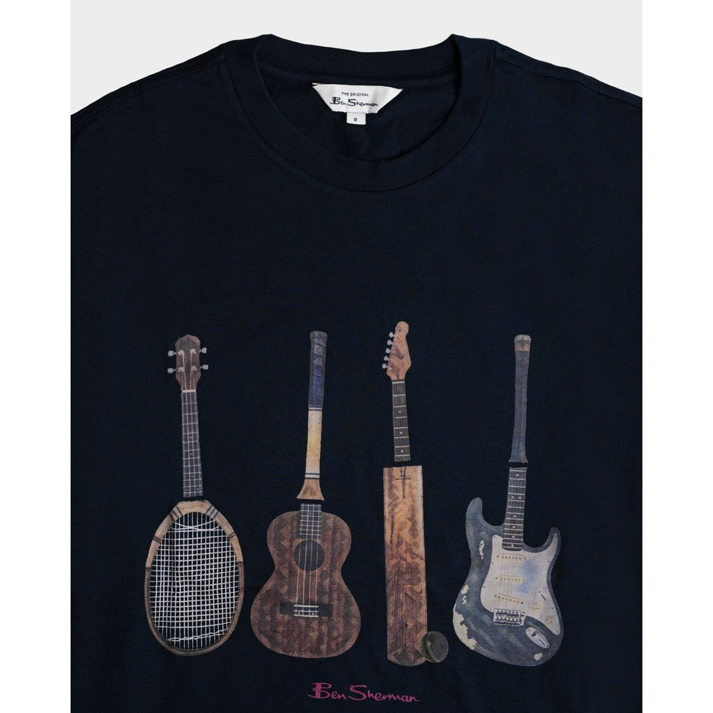 Ben Sherman Jumble Guitar T-Shirt In Navy
