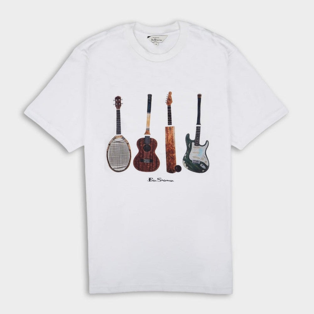 Ben Sherman Jumble Guitar T-Shirt In White