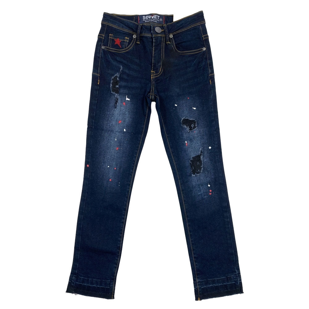 Soviet Boys Idol Fashion Skinny Jeans In Blue Black