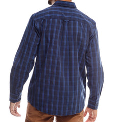 Jeep Mens Long Sleeves Yarndye Check Shirt Navy Multi