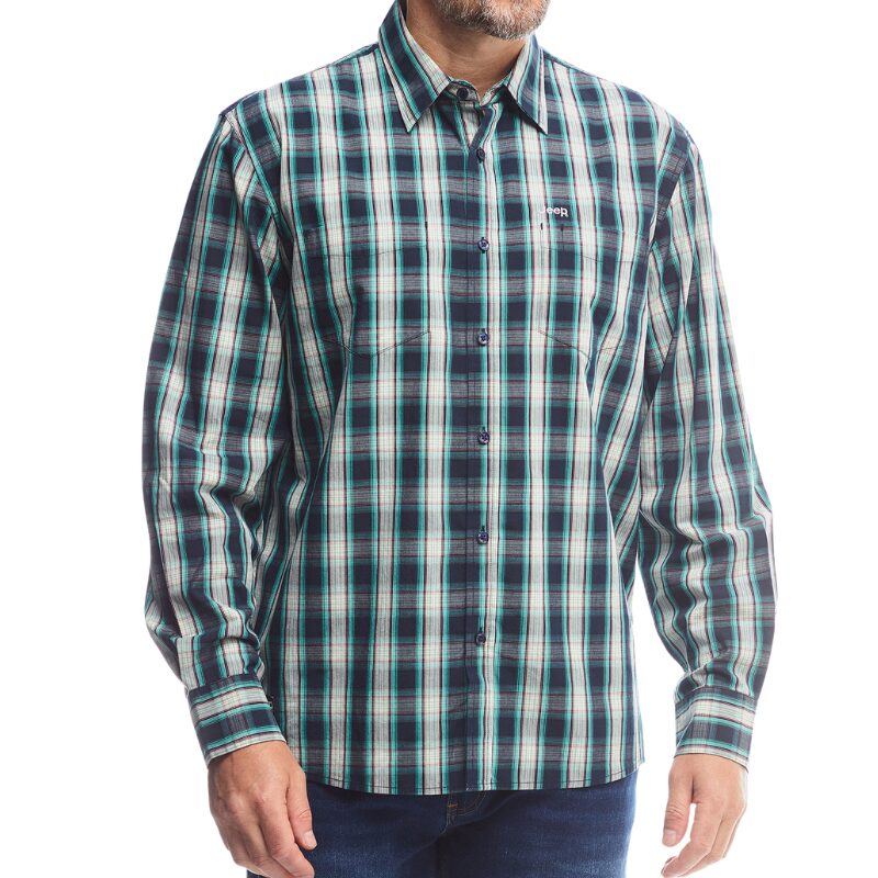 Jeep Mens Long Sleeves Yarndye Check Shirt Multi