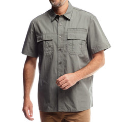 Jeep Mens Short Sleeve Safari Shirt Olive