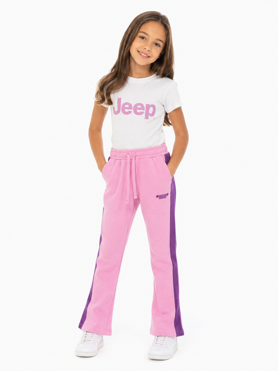 Jeep Kids Wide Leg Jogger Pants In Pink