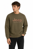 Jeep Core Applique Fleece Crewneck Sweater In Olive