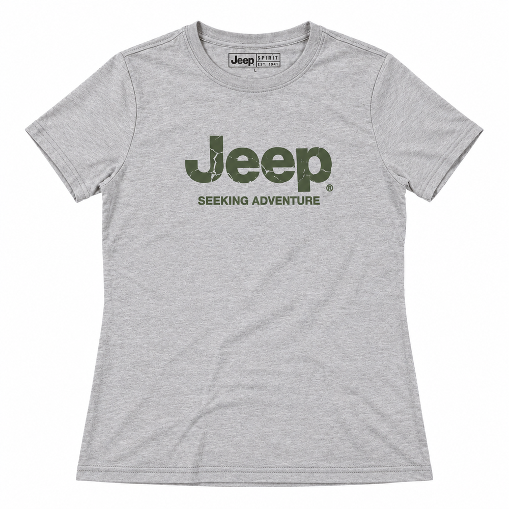 Jeep Ladies Icon Logo T-Shirt In Grey