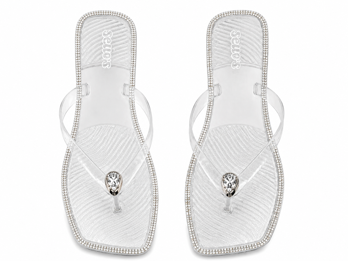 Jello'S Ladies Slippers In Clear/Silver