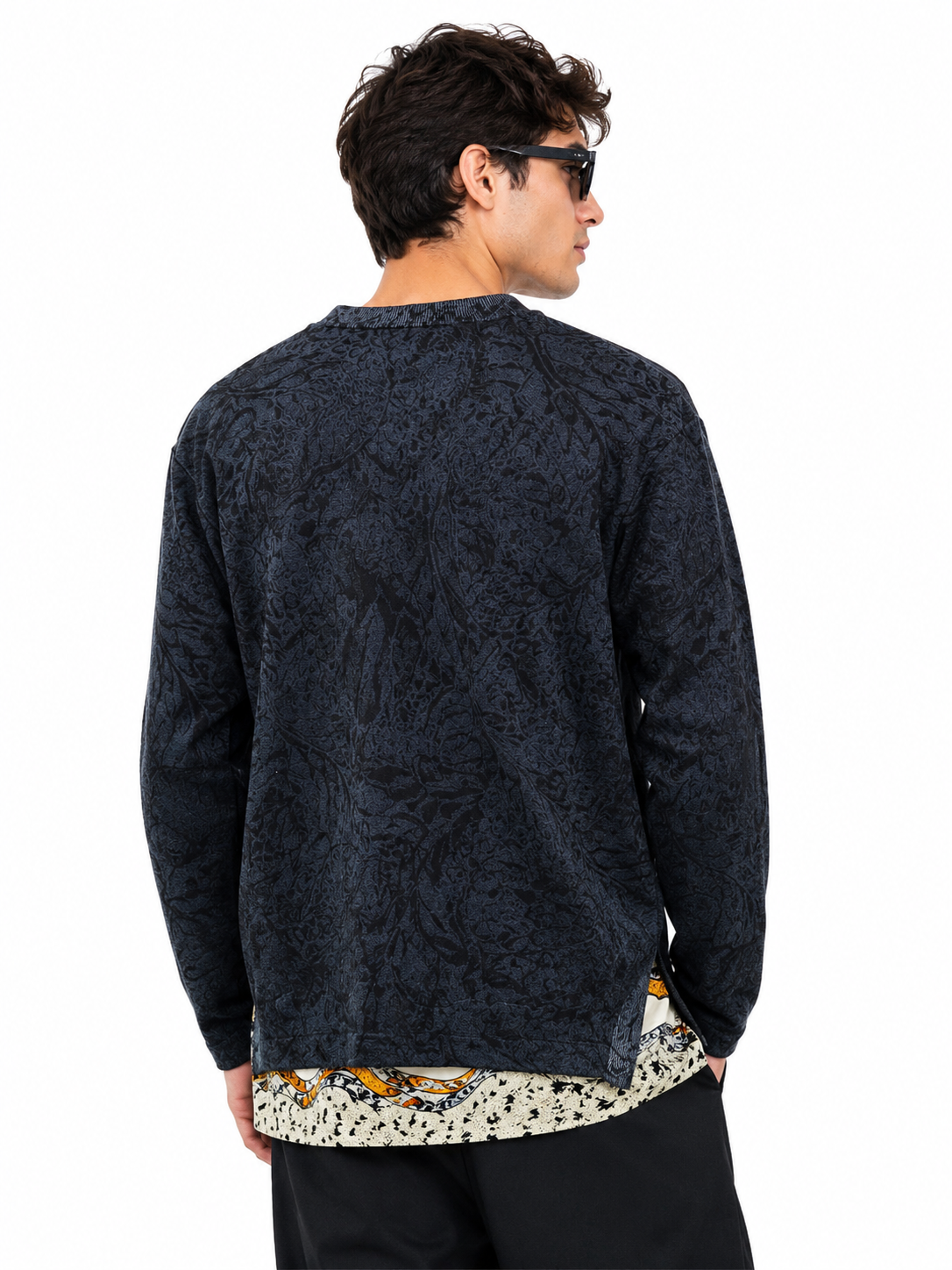 Just Cavalli Mens Mix Wo Digital Print Jersey In Blue Multi