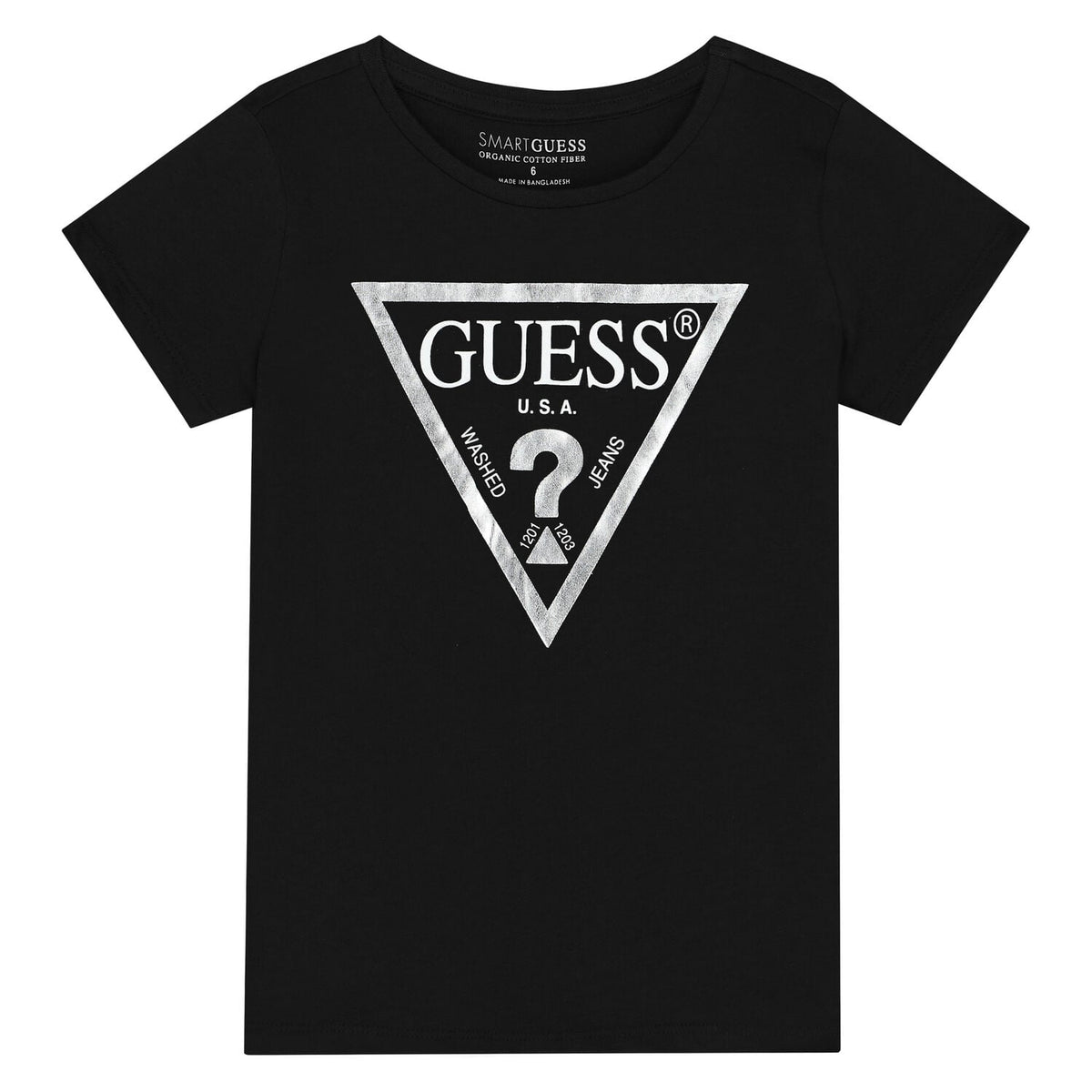 Guess Girls T-Shirt In Black & Silver