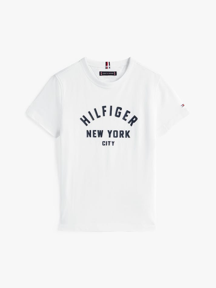 Tommy Hilfiger Unisex Curved Graphic T-Shirt In White