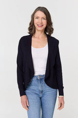 Izabel London Ladies Watefall Cardigan In Black