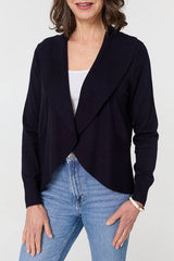 Izabel London Ladies Watefall Cardigan In Black