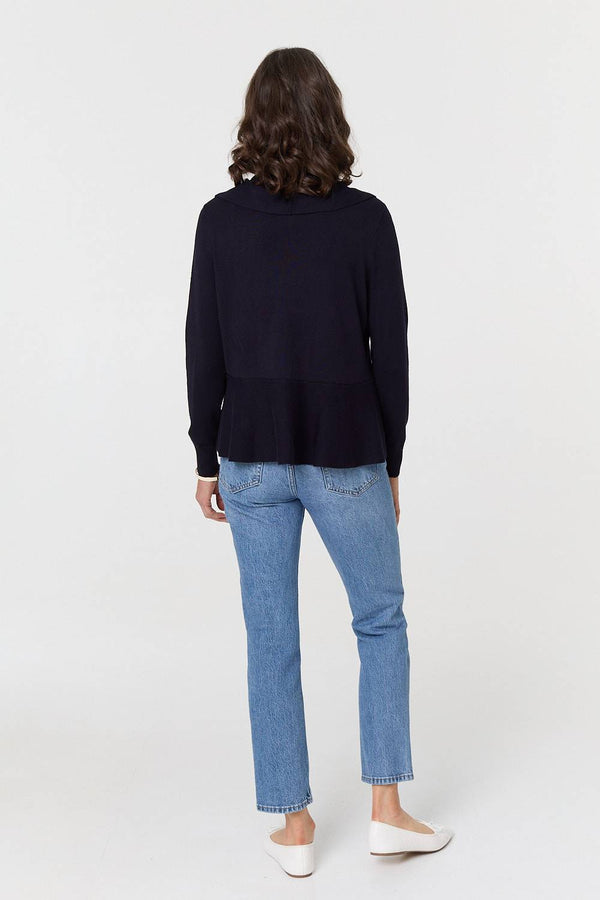 Izabel London Ladies Watefall Cardigan In Black