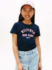 Tommy Hilfiger Girls Graphic T-Shirt In Navy
