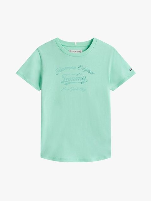Tommy Hilfiger Girls Tommy Script T-Shirt In Mint