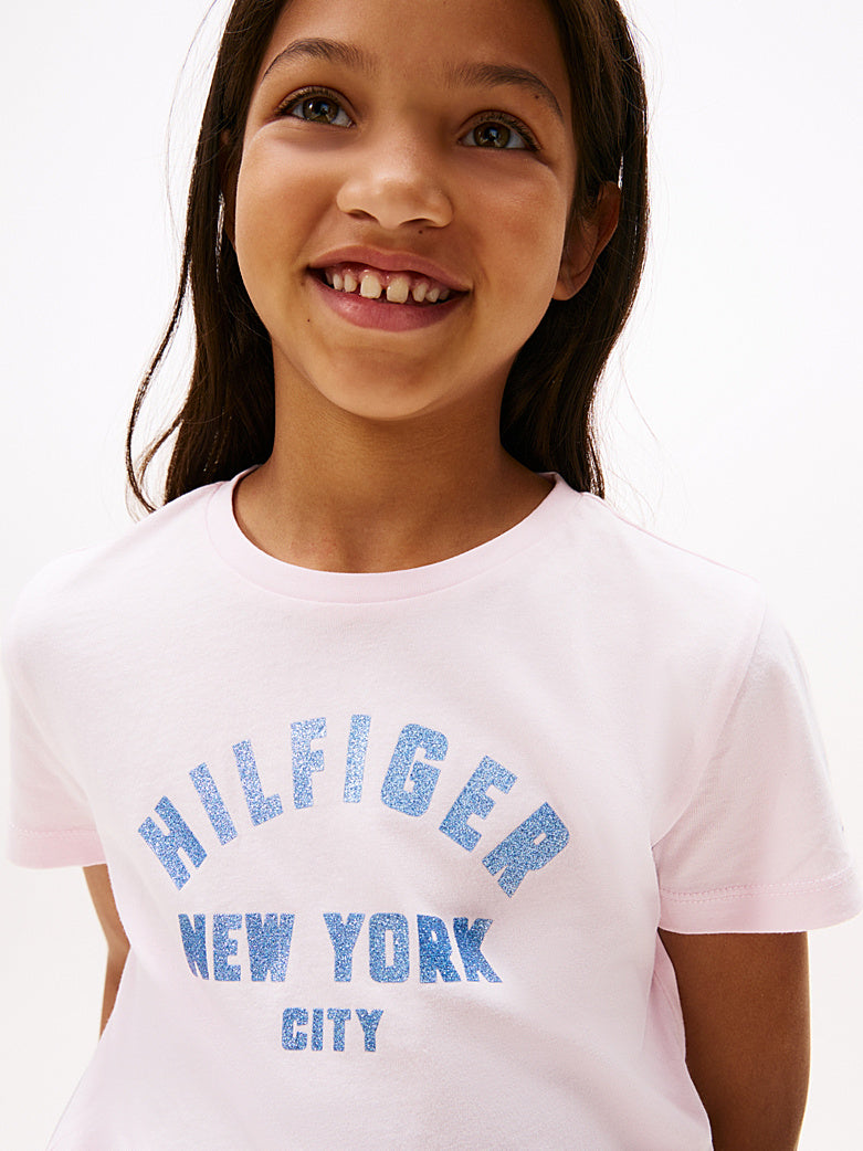 Tommy Hilfiger Girls Graphic T-Shirt In Baby Pink
