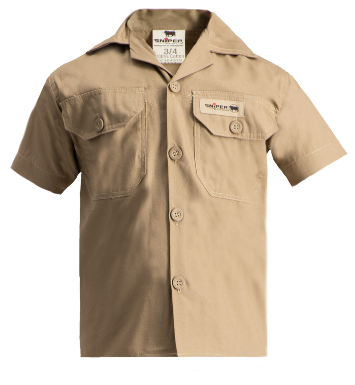 Sniper Boys Adventure Short Sleeve Shirt In Khaki