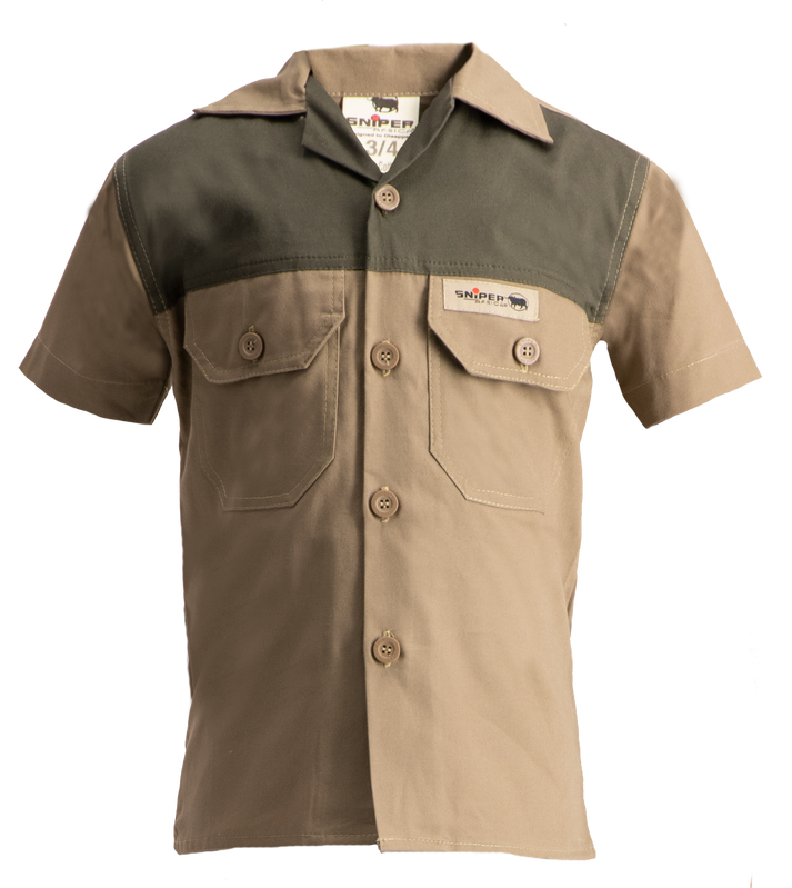 Sniper Boys Adventure Colour Block Shirt In Khaki