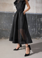 Karl Lagerfeld Ladies Flared Midi Skirt In Black