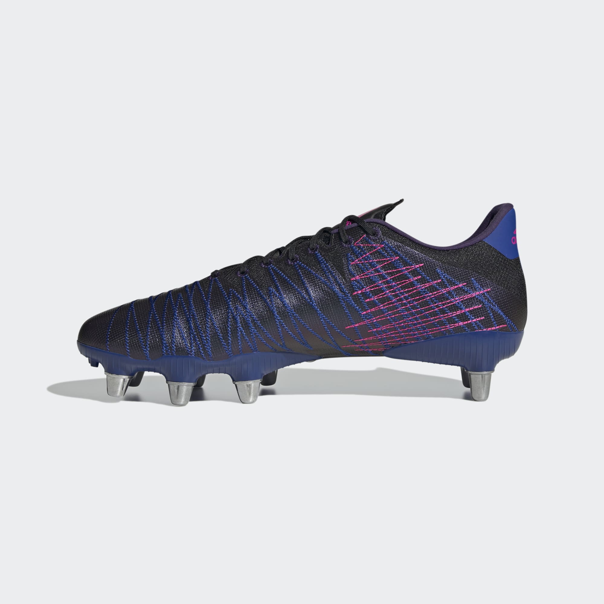 Adidas Unisex Kakari Elite SG Rugby Boots In Core Black / Beam Green / Royal Blue