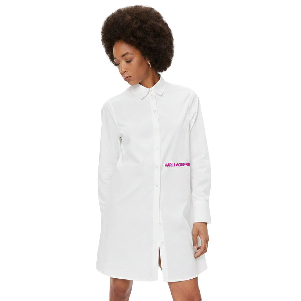Karl Lagerfeld Ladies Cotton Shirt Dress In White