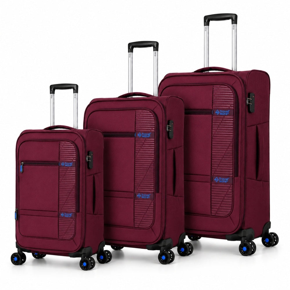Travel Mate 3 Piece Poly Expandable Spinner Set Travel Safty Approved In Pink