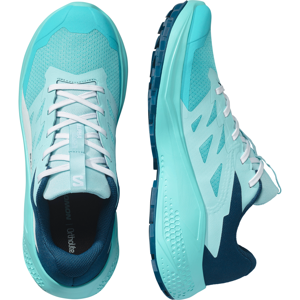 Salomon Womens Alphaglide Shoes In Blue Curacao / Poseidon / Aruba Blue