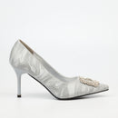 Butterfly Feet Miss Black Ladies Lanelle 3 Heels In Silver