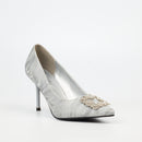 Butterfly Feet Miss Black Ladies Lanelle 3 Heels In Silver