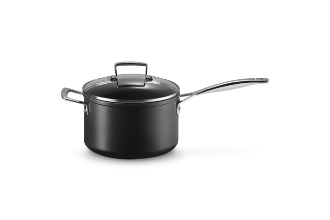 Le Creuset Toughened Non-Stick Saucepan with Glass Lid & Helper Handle