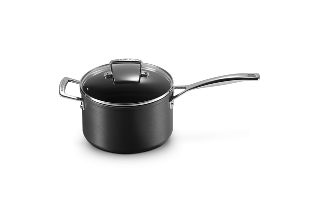Le Creuset Toughened Non-Stick Saucepan with Glass Lid & Helper Handle