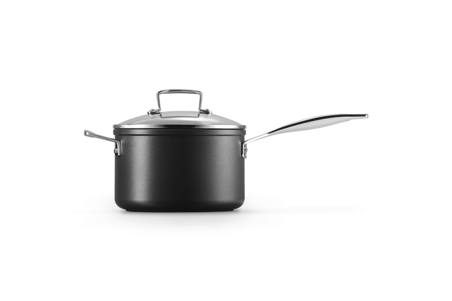Le Creuset Toughened Non-Stick Saucepan with Glass Lid & Helper Handle